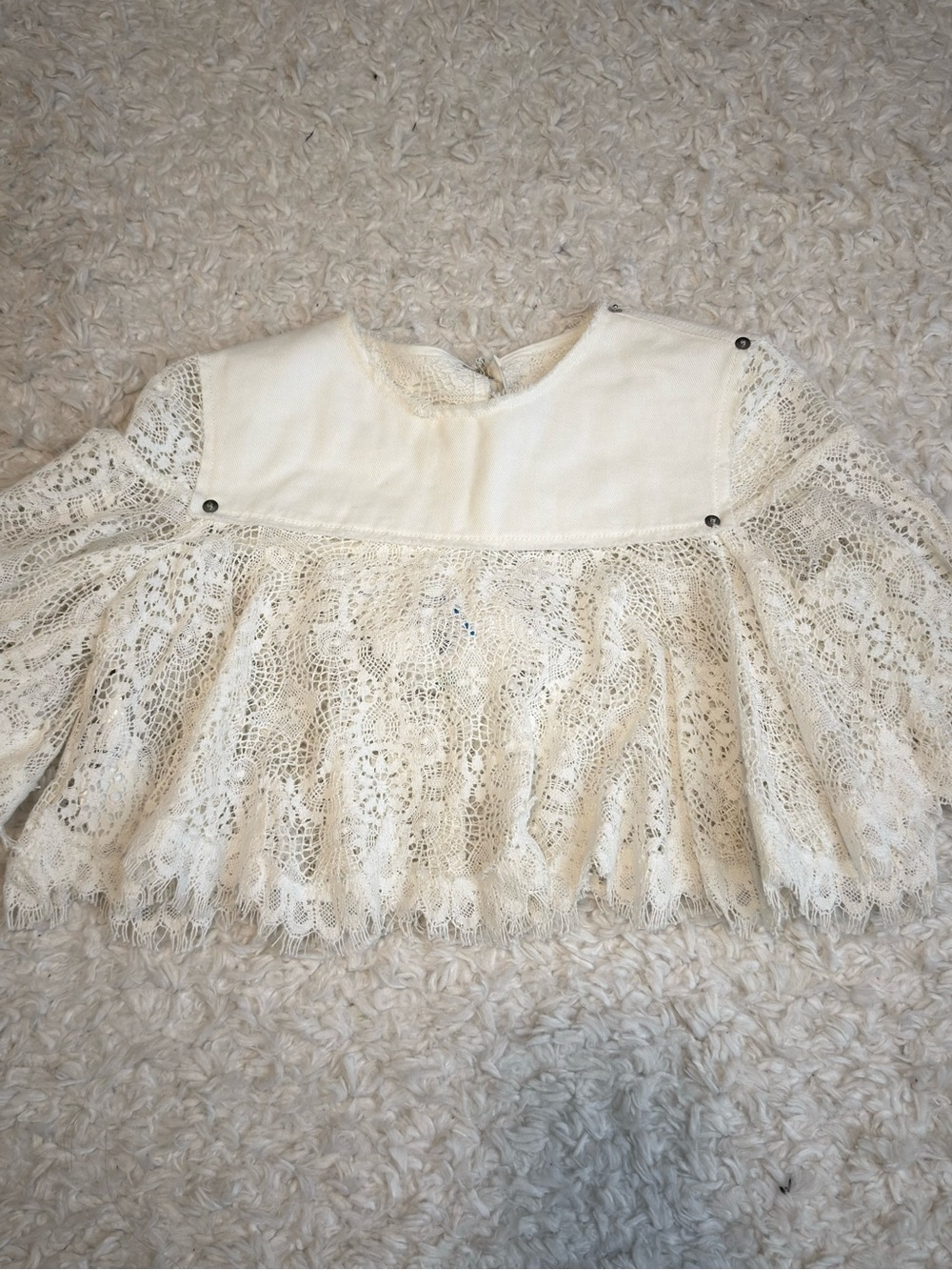 McQ Alexander McQueen White Crop Lace Top 40 NWT